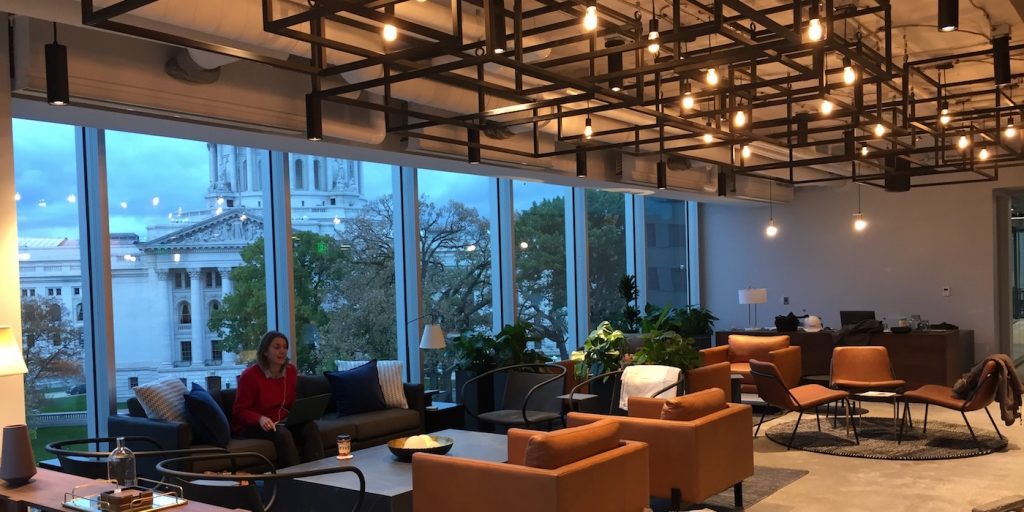 Industrious Madison overlooks Capitol Square from the fifth floor of the brand new 25 W. Main Street building.