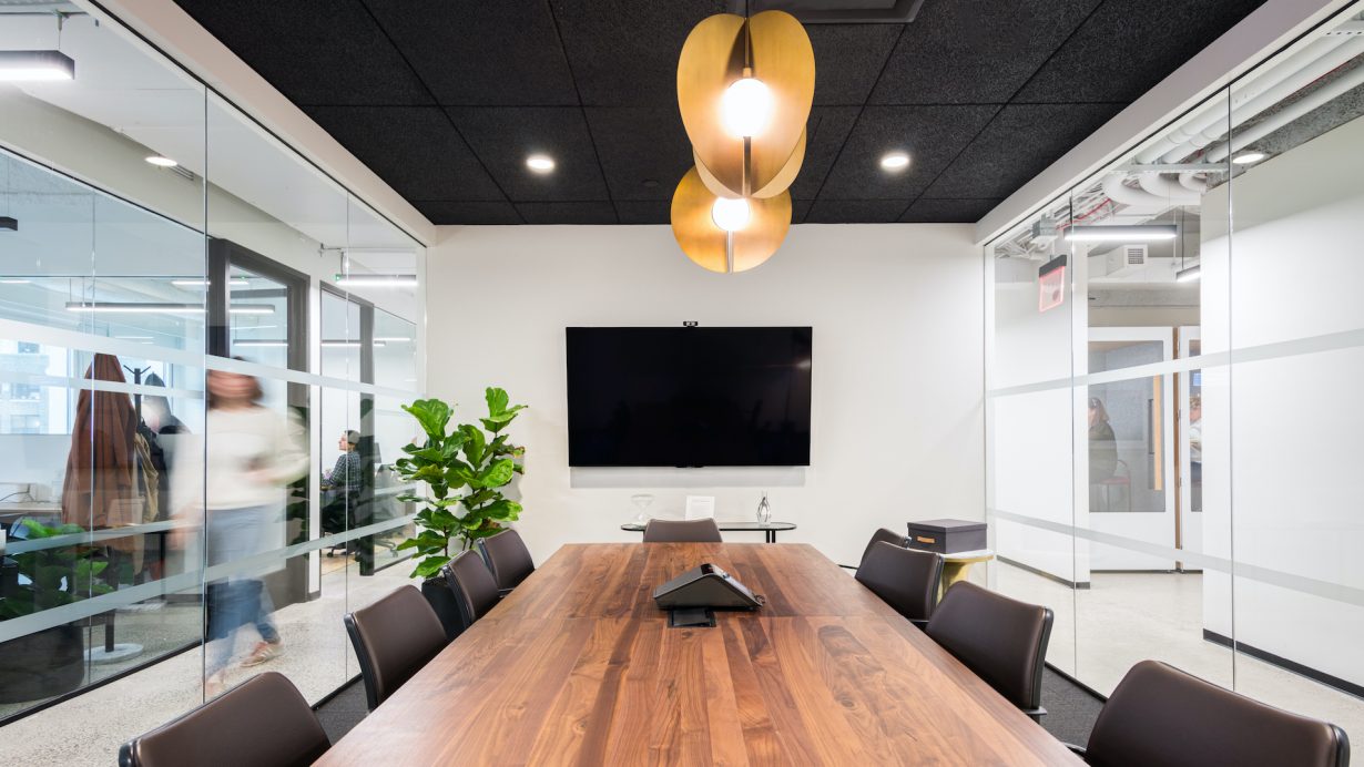 Conference rooms are equipped with A/V equipment.