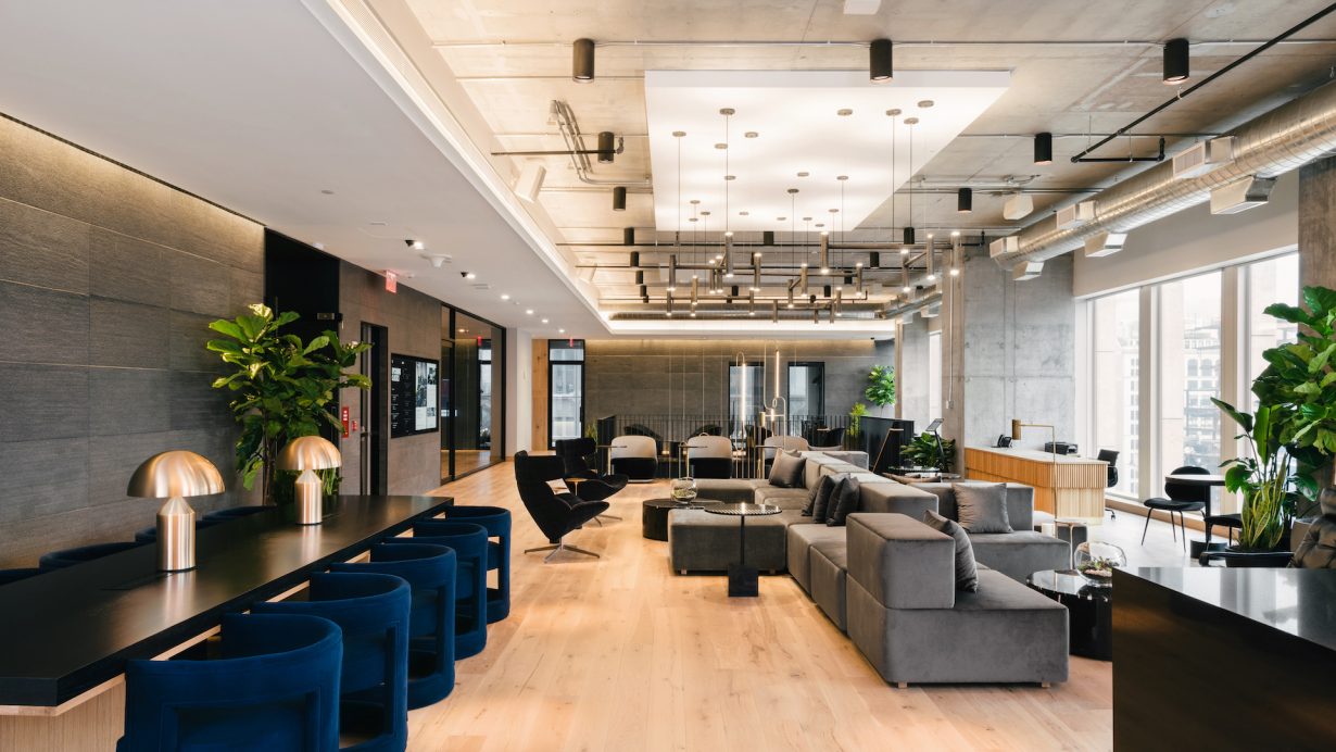 There are a variety of seating areas and arrangements in the common area.