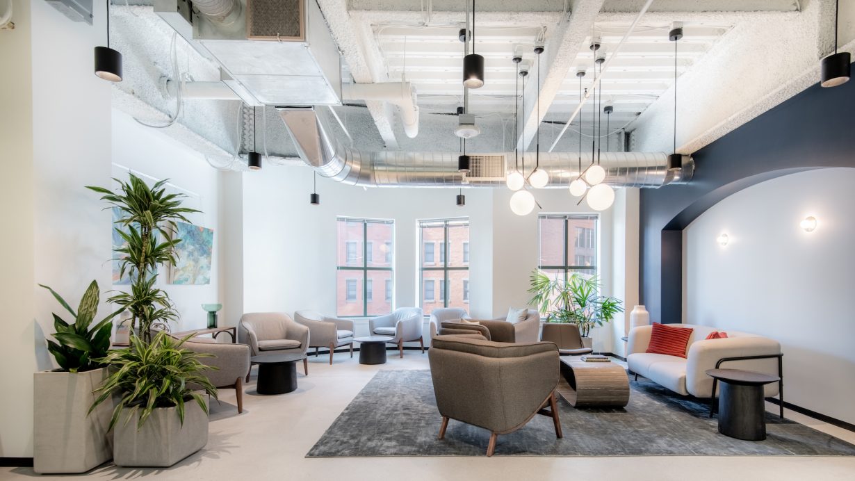 Common spaces are filled with sleek yet comfortable furnishings.