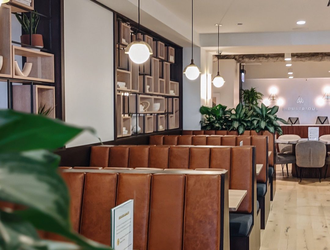 Comfortable banquette seating for lunch breaks. (Courtesy Sveta Damiani)