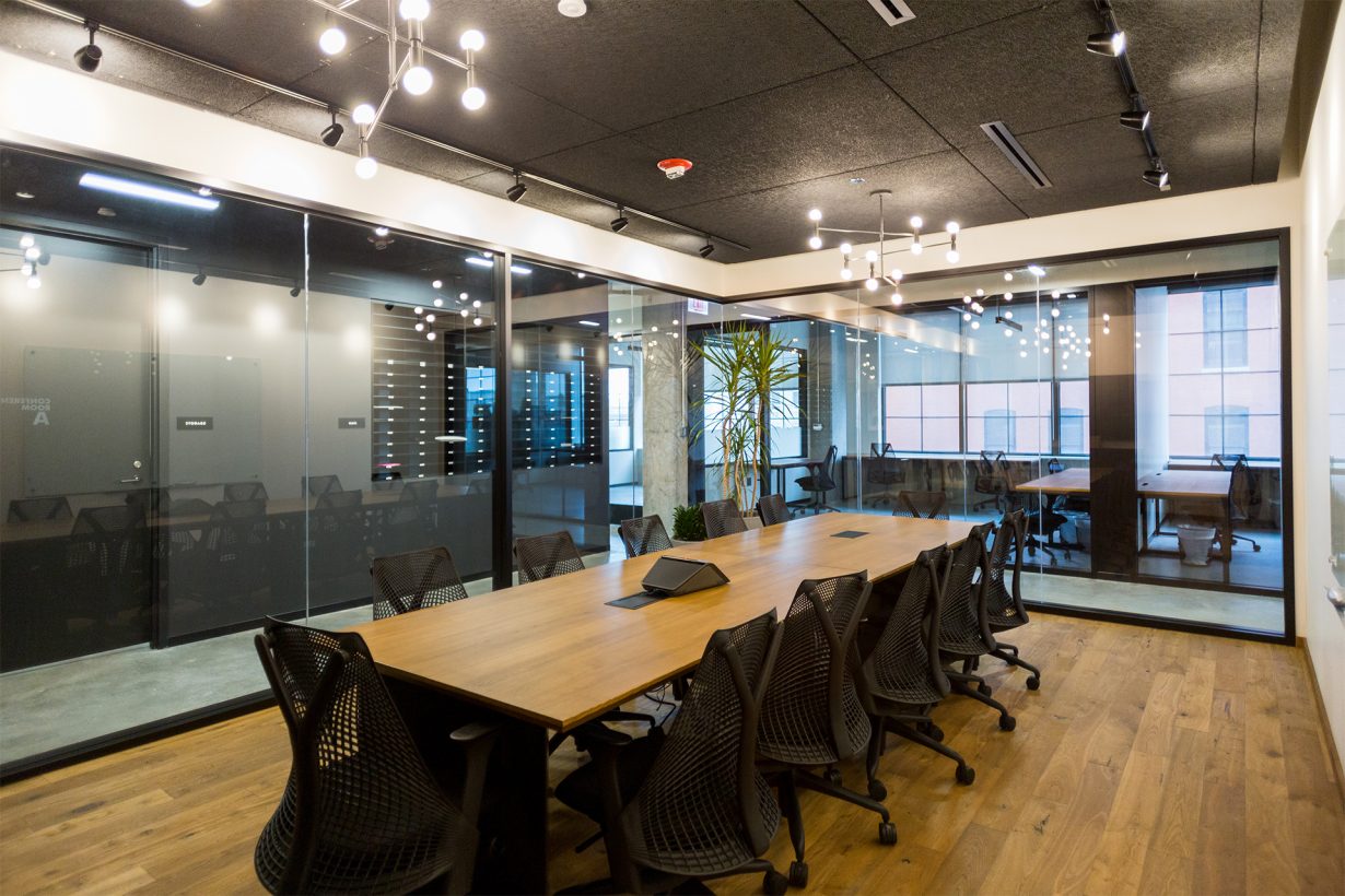 Spacious conference rooms come with A/V equipment so teams can connect with remote coworkers.
