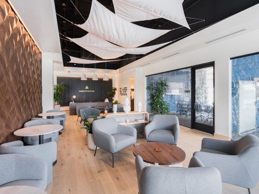 Industrious Sparkman Wharf is set along the waterfront in Tampa, Florida.