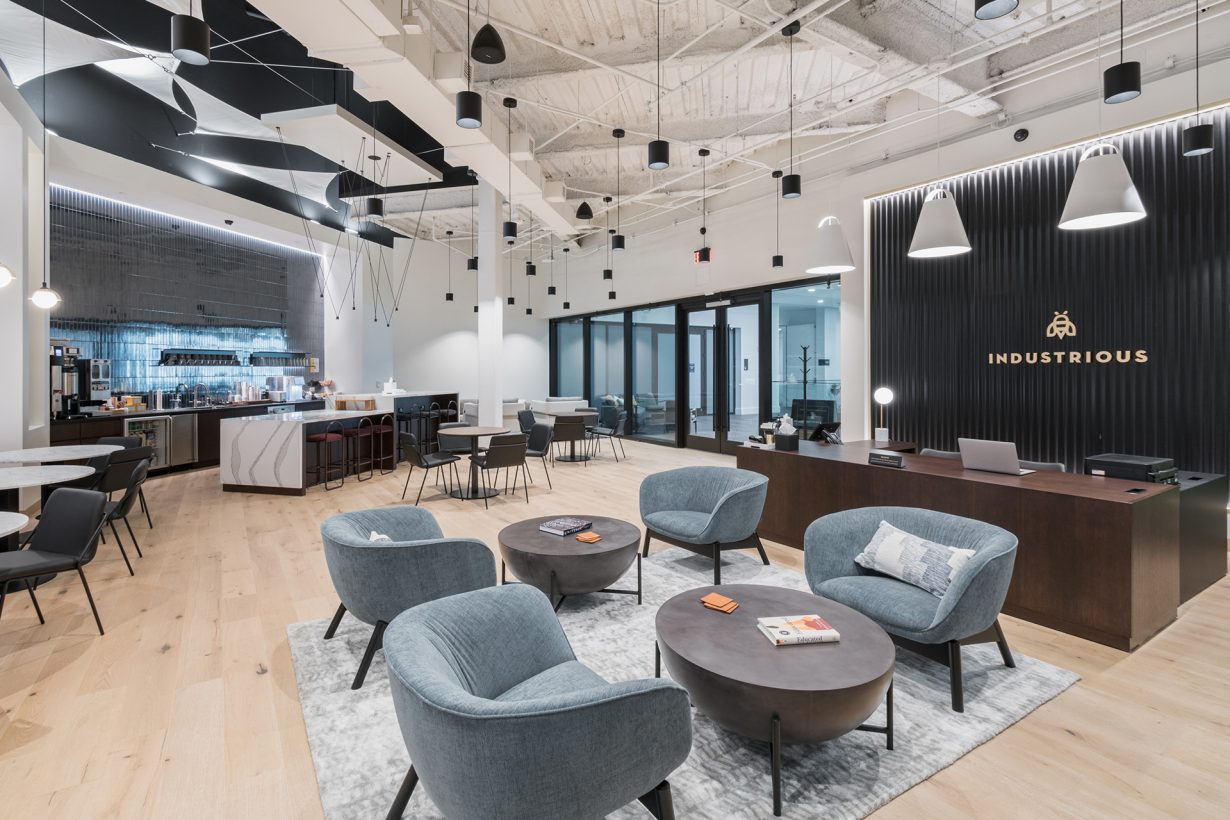 Comfortable furnishings make the lounge an inviting spot for members to hang out in.